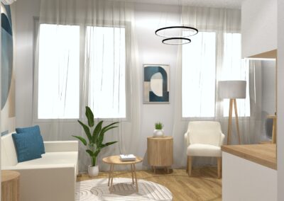 DM2 stúdiólakás látványterv – Déri Miksa projekt, belsőépítészeti koncepció